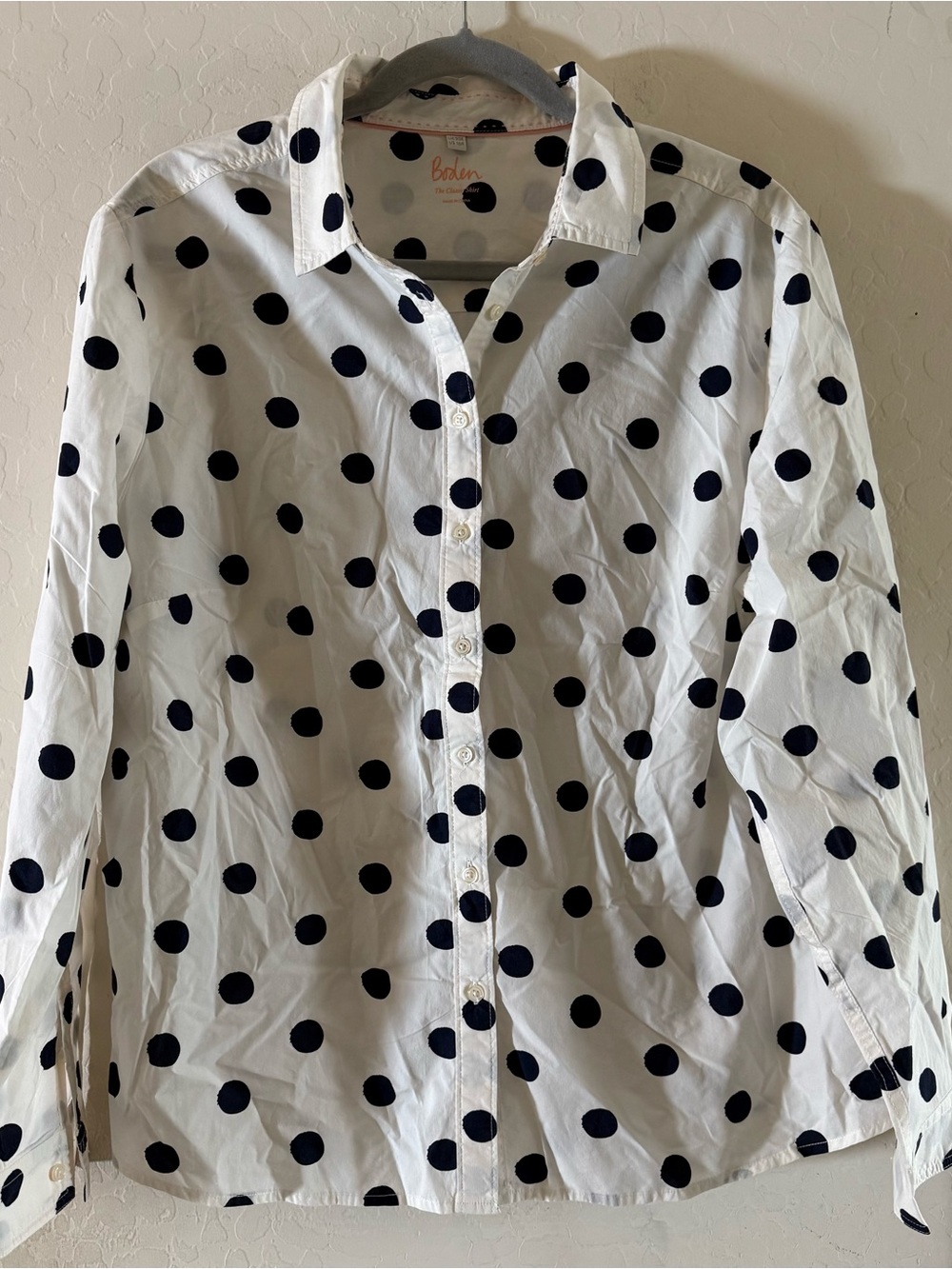 Boden, 16R, The Classic Shirt, 100% cotton, polka dots